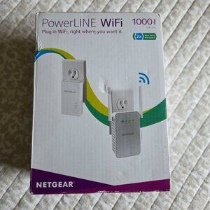 NETGEAR PowerLine, 1000 Mbps, WiFi, 1 Gigabit Port (PLW1000-100NAS)  - Tested !